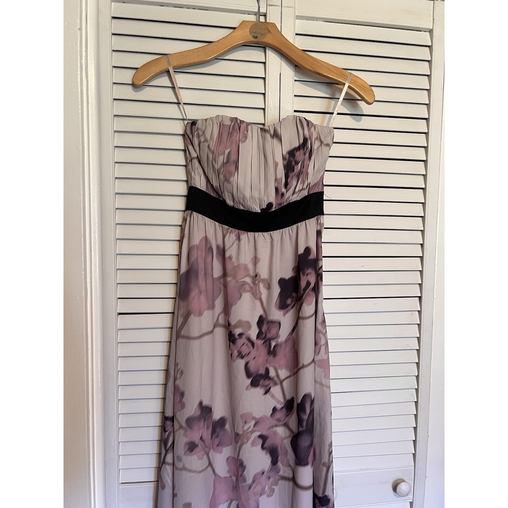 H&M Women's Size 4 Dress Maxi Strapless NEW $60 Floral‎ Lined Gathered Neck